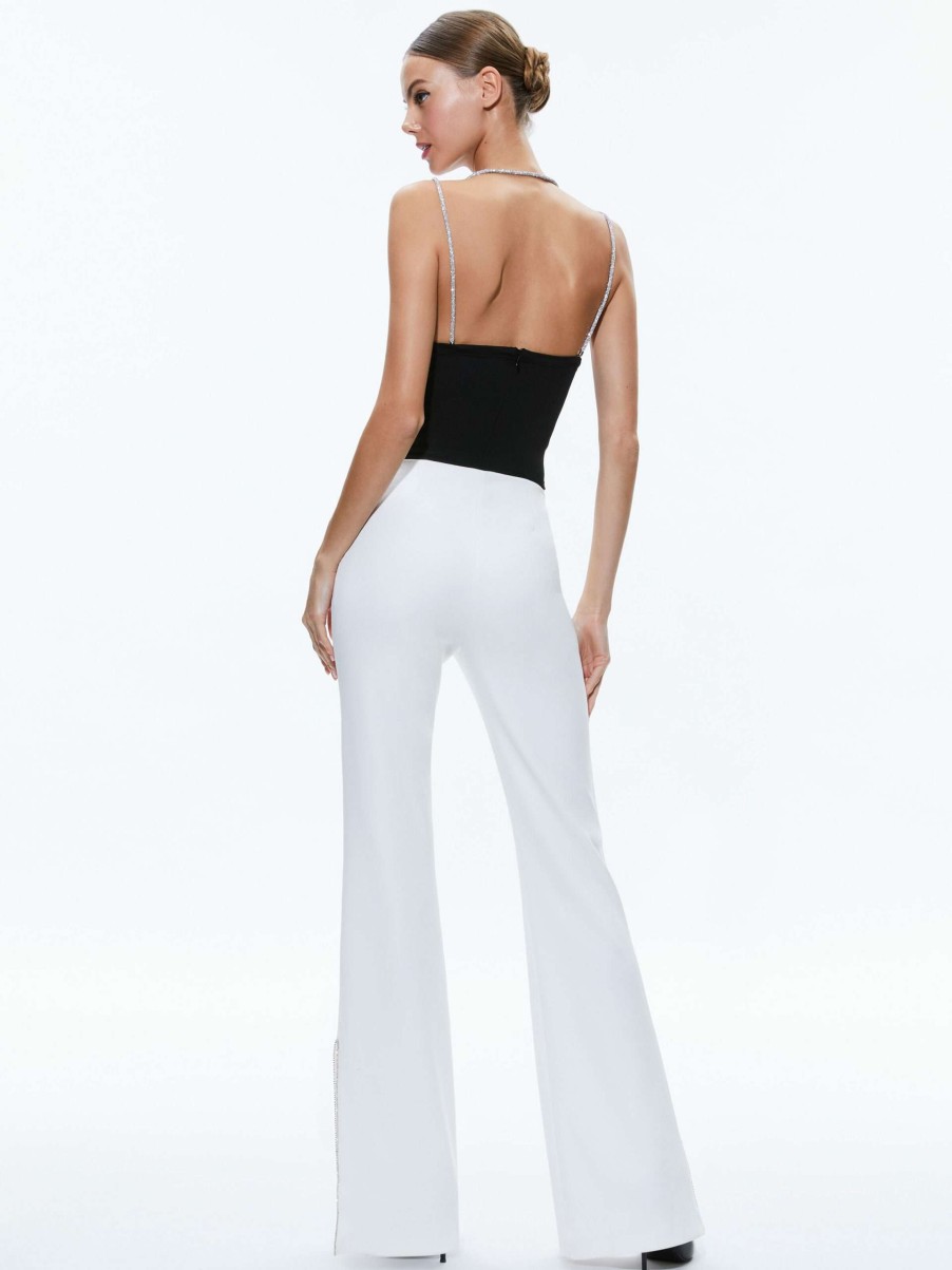 Pants * | Lara Side Slit Pant Alice And Olivia Crazy Deals