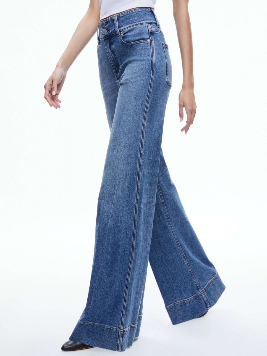 Pants * | Missa High Rise Wide Leg Jean Alice And Olivia Fashionable