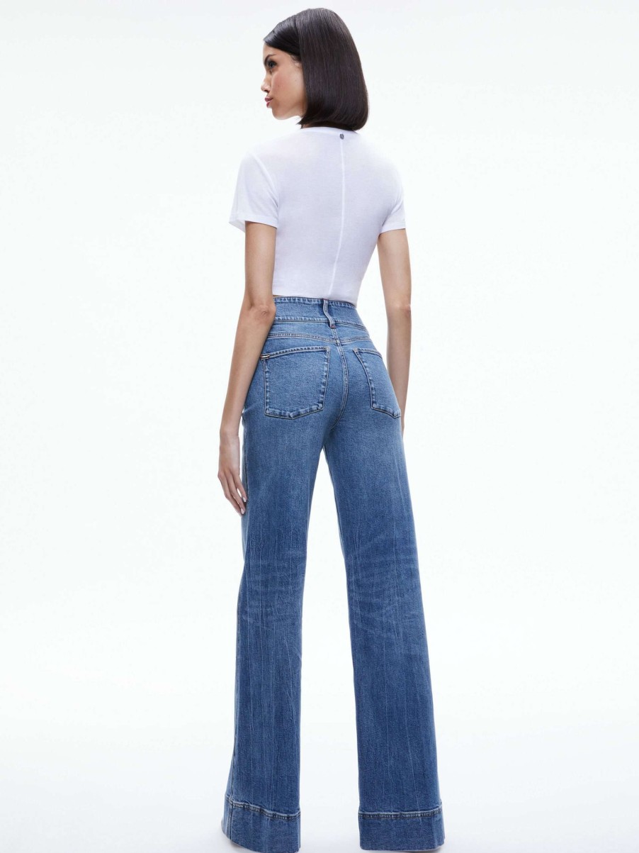 Pants * | Missa High Rise Wide Leg Jean Alice And Olivia Fashionable