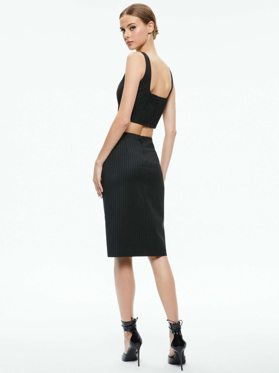 Skirts * | Siobhan Front Wrap Midi Skirt Alice And Olivia Less Expensive