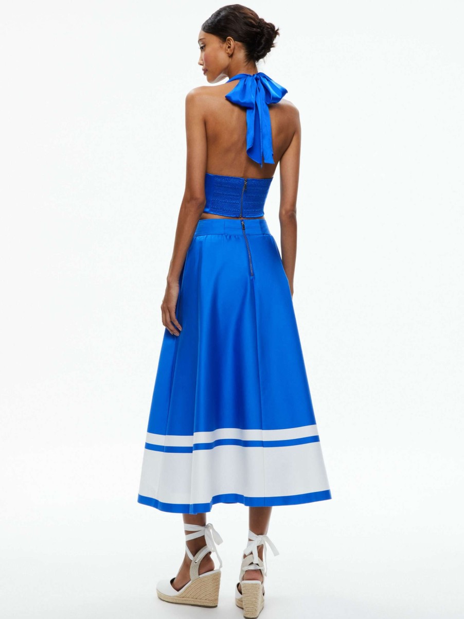 Skirts * | Earla High Waisted Midi Skirt Alice And Olivia Free Delivery