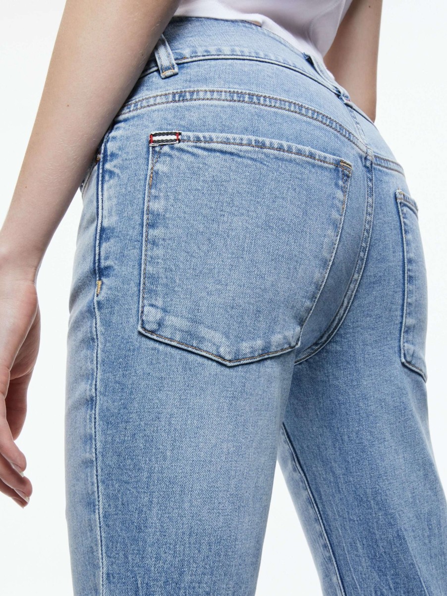 Pants * | Stacey Low Rise Bell Bottom Jean Alice And Olivia Discount Online