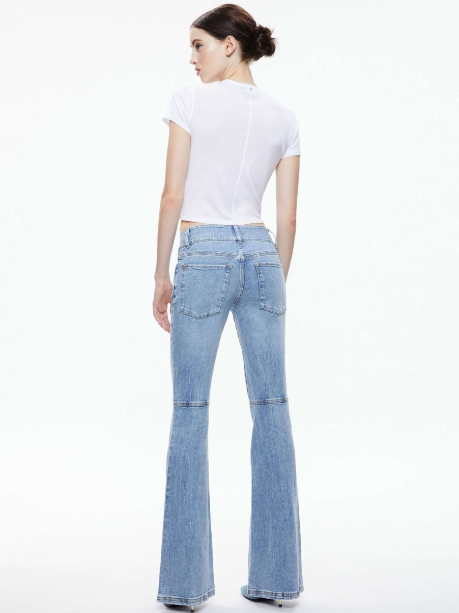 Pants * | Stacey Low Rise Bell Bottom Jean Alice And Olivia Discount Online