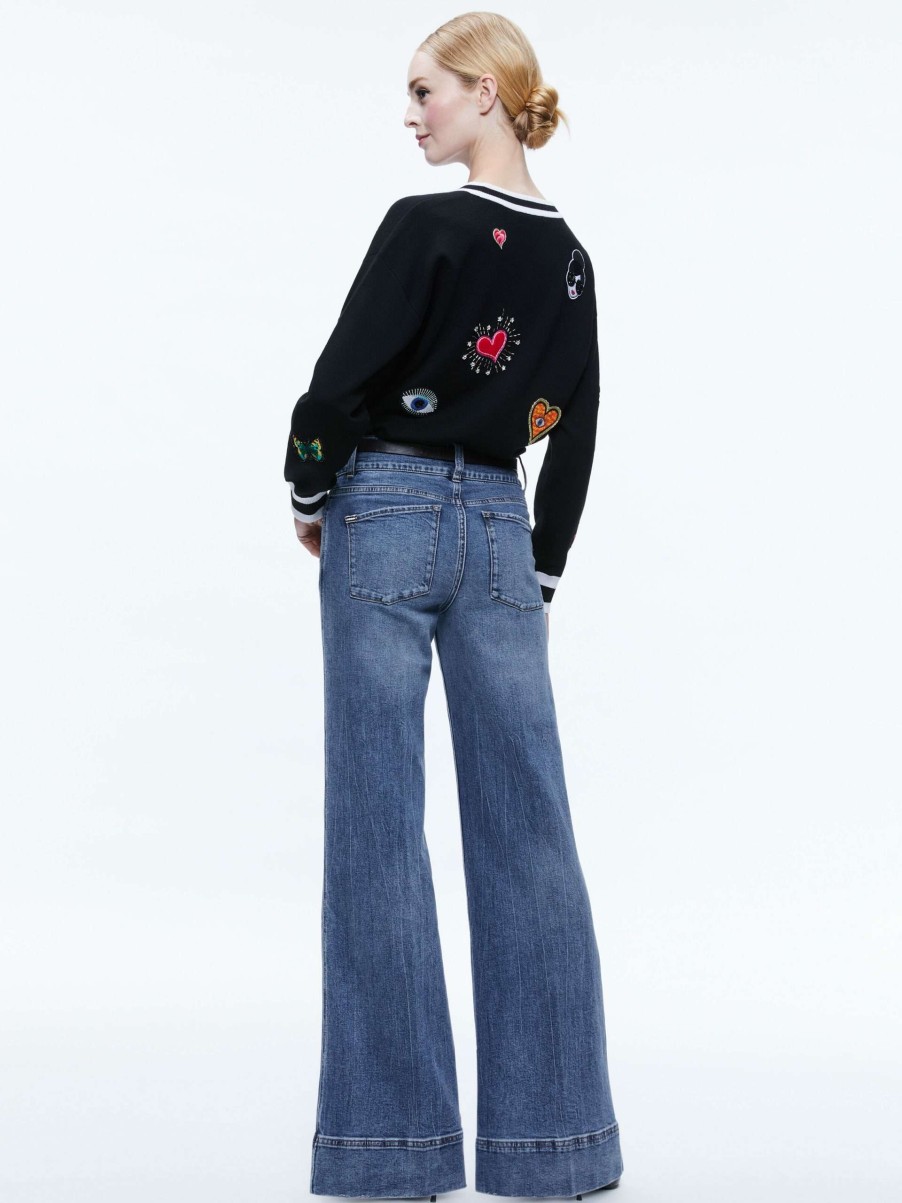 Sweaters * | Gleeson Patch Pullover Alice And Olivia Classical