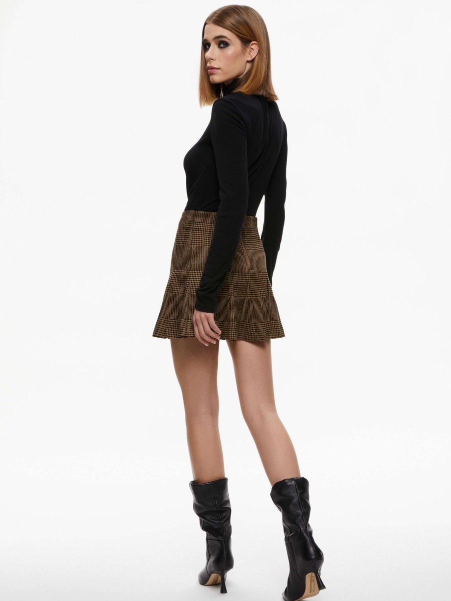 Skirts * | Zona High Waisted Mini Skirt Alice And Olivia Clearance Sale