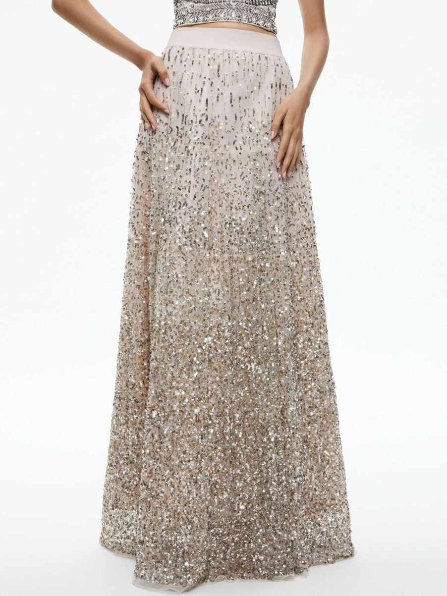 Skirts * | Catrina Sequin Embellished Gown Skirt Alice And Olivia Special Style