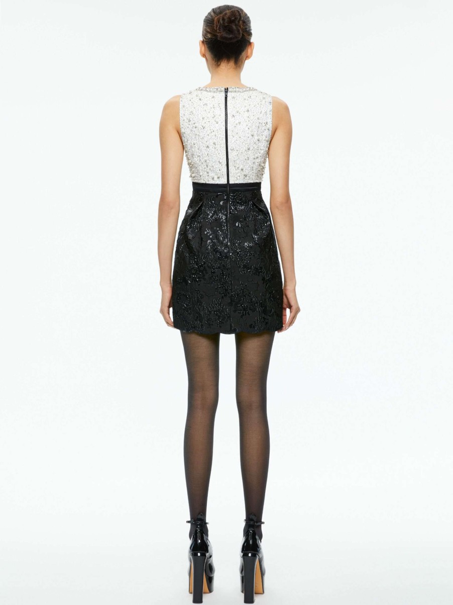 Dresses * | True Embellished Bodice Mini Dress Alice And Olivia Best Quality