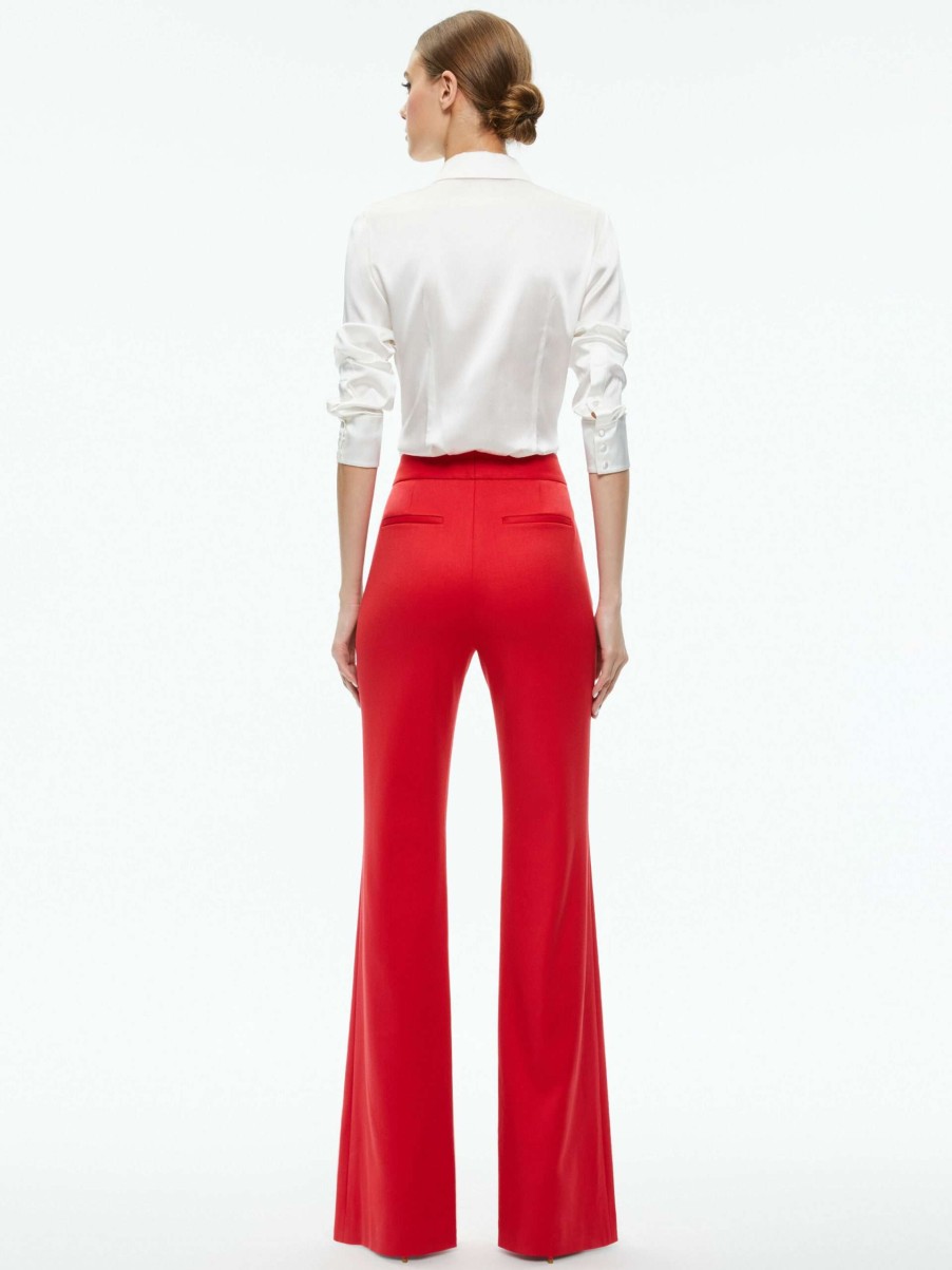 Pants * | Deanna High Rise Bootcut Pant Alice And Olivia Low Price