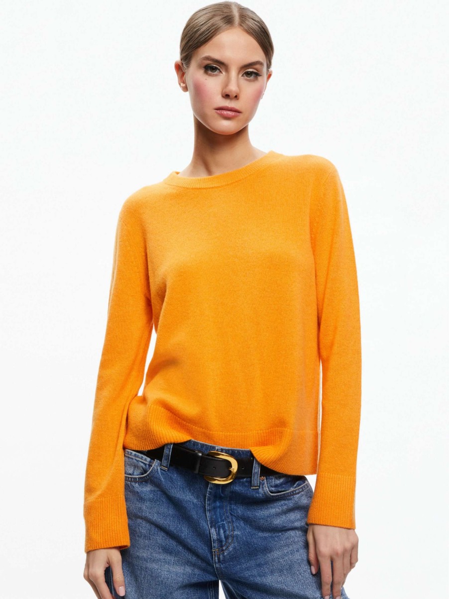 Sweaters * | Kravit Crewneck Sweater Alice And Olivia Fashionable