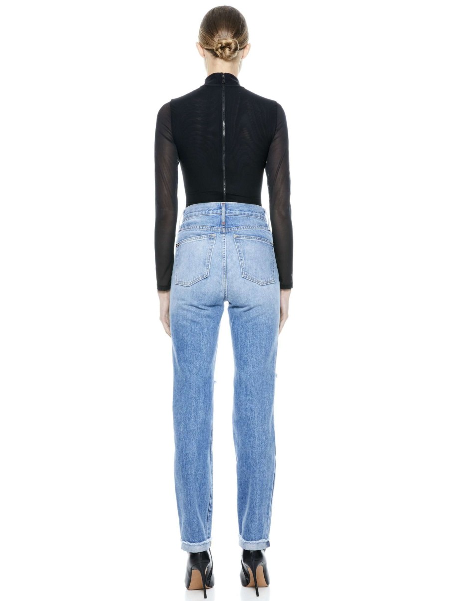 Tops * | Clarinda Turtleneck Bodysuit Alice And Olivia 100% Guarantee