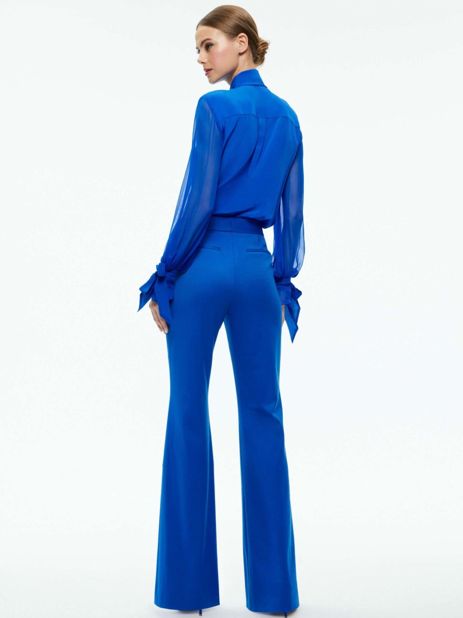 Pants * | Deanna High Rise Bootcut Pant Alice And Olivia Exclusive Design