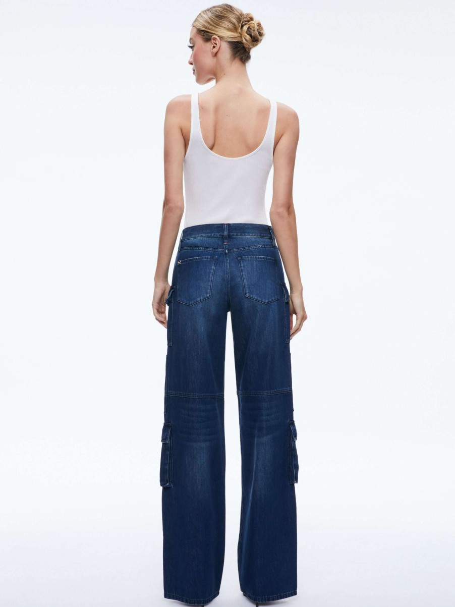 Pants * | Cay Baggy Cargo Jeans Alice And Olivia Free Delivery