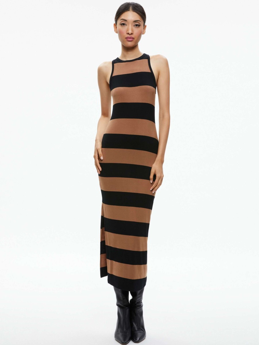 Dresses * | Pania Racerback Side Slit Maxi Dress Alice And Olivia Featured